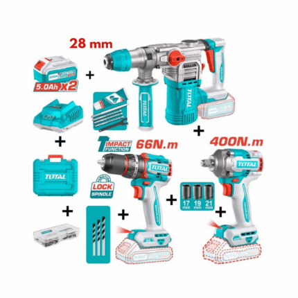 PACK Boulonneuse 400Nm Perceuse Brushless 66Nm Marteau Perforateur 28mm 20V