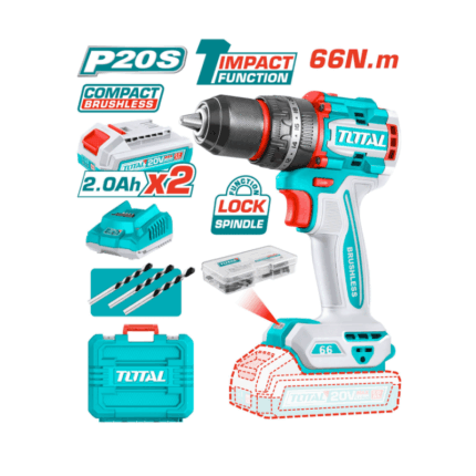Visseuse Perceuse à Percussion 66N.m 20V Brushless Total