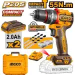 INGCO PERCEUSE VISSEUSE BRUSHLESS 20V+47 ACC 55NM-[CIDLI20558]