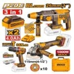 Kit combiné sans fil de 3 outils INGCO