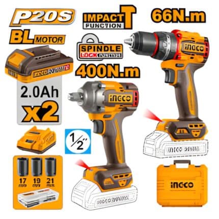 Kit combiné sans fil 2 pièces 20V INGCO