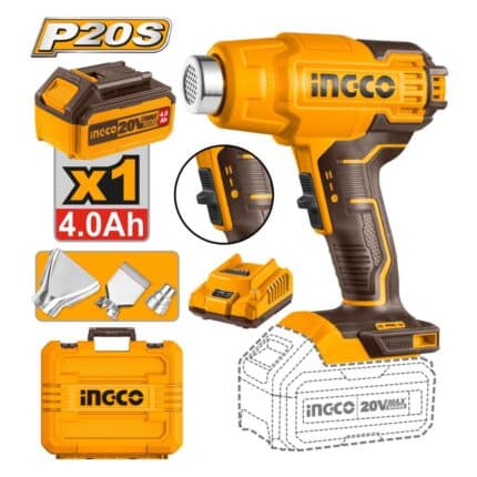 Décapeur thermique  20V+1Batt4Ah+3accessoires INGCO