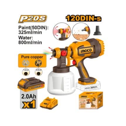 Pistolet pulvérisateur sans fil INGCO