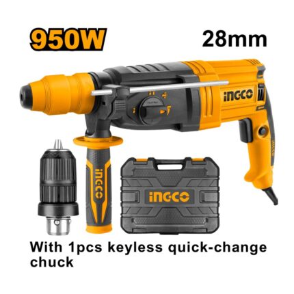 Marteau perforateur 28mm 950W+mandrin sans clé INGCO