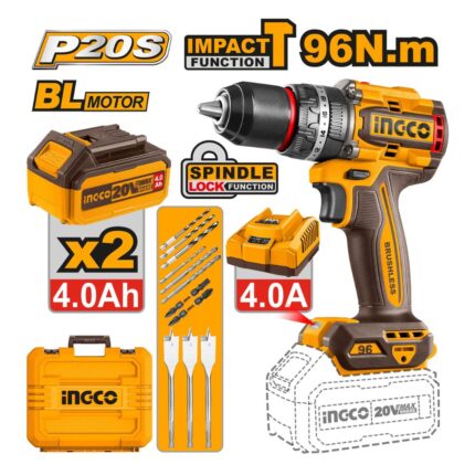 Perceuse visseuse sans fil 20 V- 96 Nm INGCO