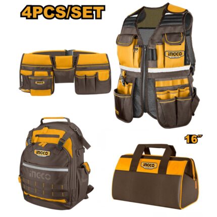 Kit 4 pièces porte-outils INGCO