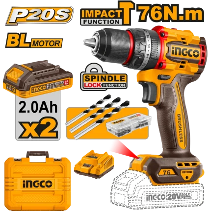 Perceuse à percussion compacte sans fil INGCO